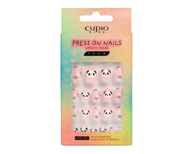 Set unghii false pentru copii Cupio Kids TEEN - Pink Panda
