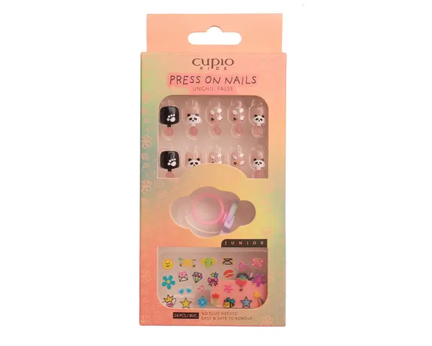 Set unghii false pentru copii Cupio Kids JUNIOR - Find The Panda