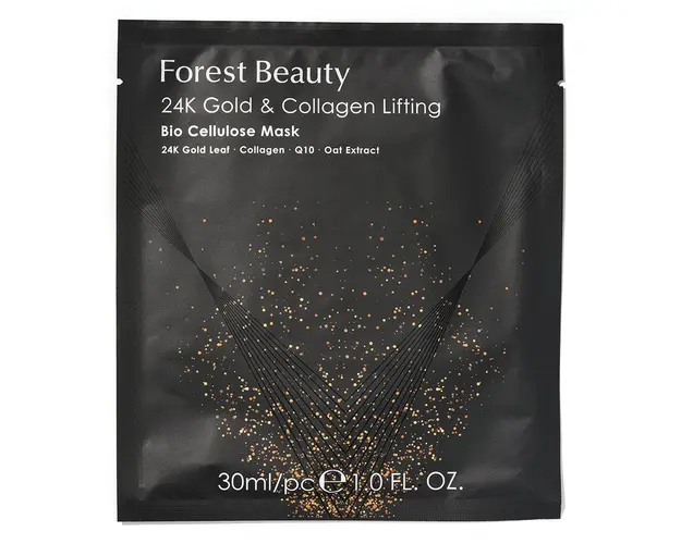 Masca de fata 24K Gold and Collagen Lifting Bio Cellulose Forest Beauty 30ml