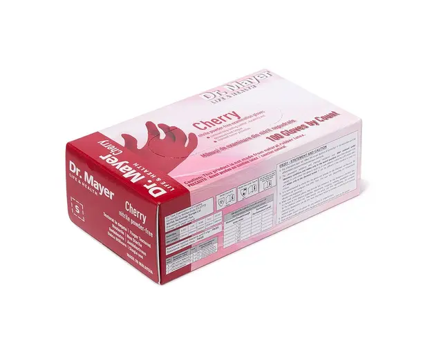 Manusi nitril nepudrate Dr. Mayer Cherry Red S 100 buc