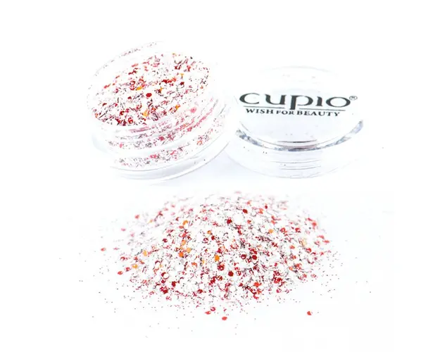 Paiete cu sclipici - Alb Rosu