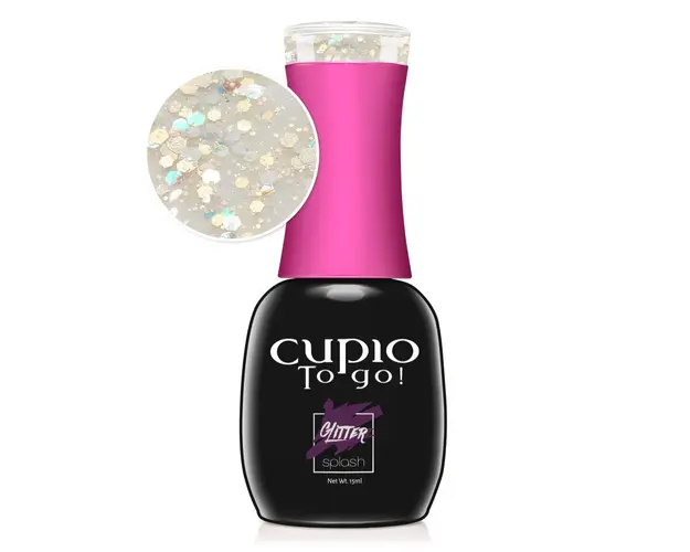 Oja semipermanenta Cupio To Go! Glitter Splash - Like Sugar 15 ml