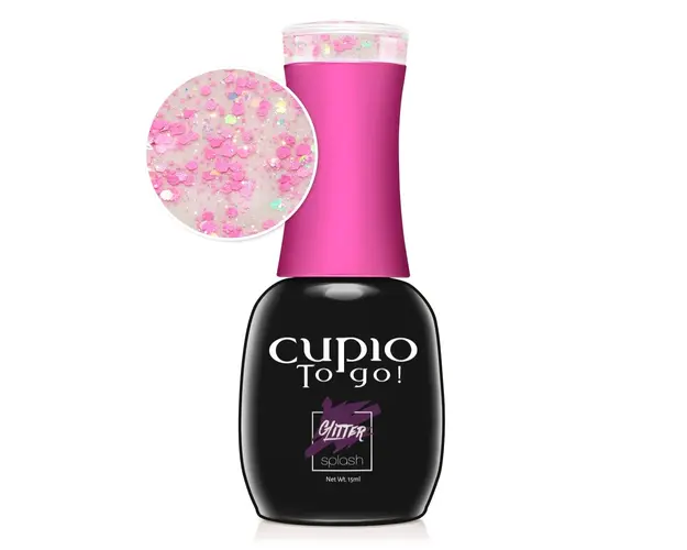 Oja semipermanenta Cupio To Go! Glitter Splash - Pink Madness 15 ml