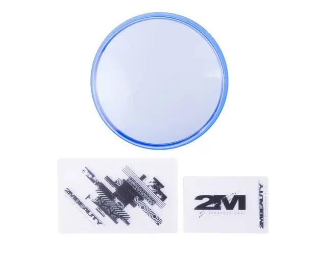 Stampila si raclete pentru unghii 2M Big Flat - Clear Blue