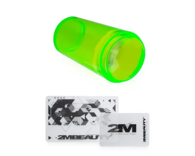 Stampila si raclete pentru unghii 2M - Clear Neon Green