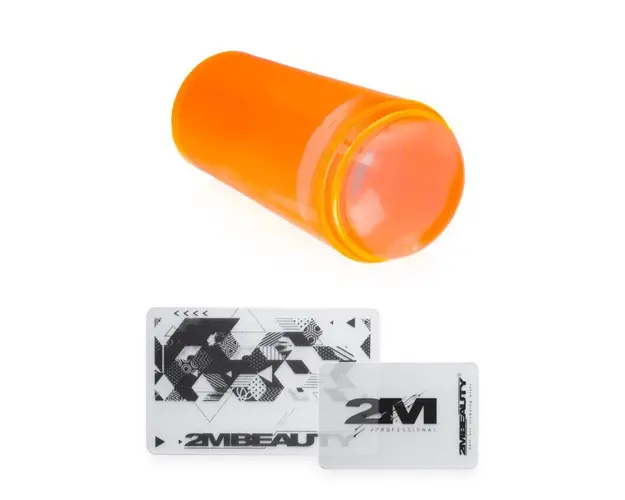 Stampila si raclete pentru unghii 2M - Clear Neon Orange