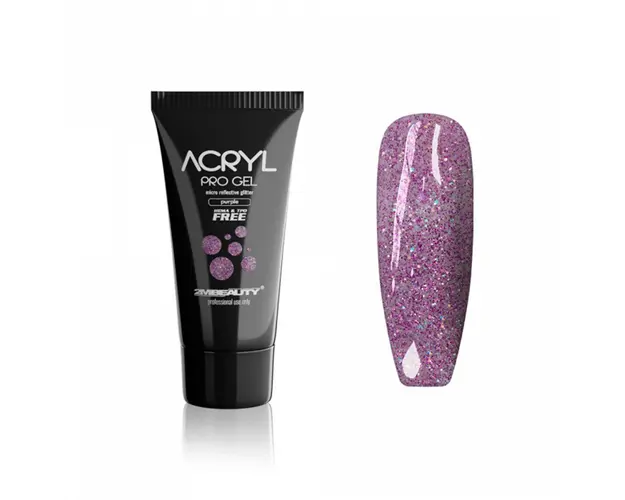 Acryl Pro Gel 2M Micro Reflective Glitter Purple - 15g