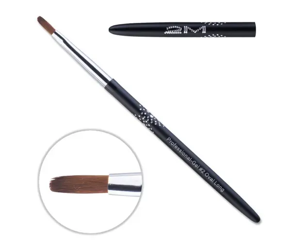 Pensula gel 2M Black Long Oval nr. 2