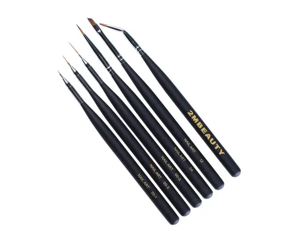 Set pensule 2M pt nail art cu gel - 6 buc.