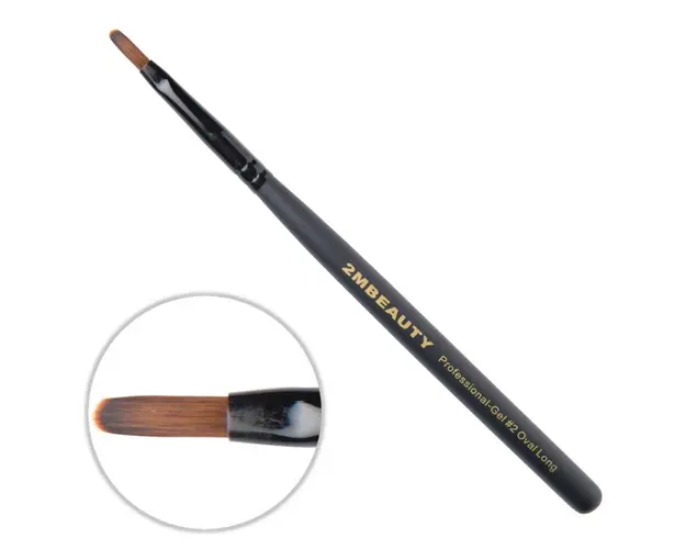Pensula gel 2M Black Beauty Long Oval nr. 2
