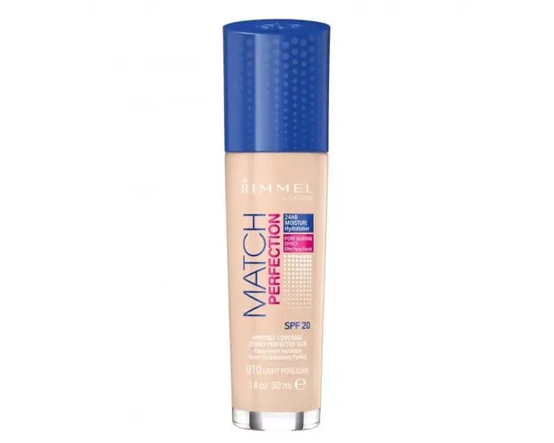 Fond de Ten Rimmel London Match Perfection 010 Light Porcelain, 30 ml