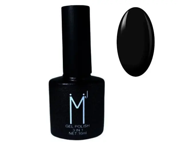 Oja semipermanenta 3 in 1, MJ Gel Polish, Nuanta 001, Negru, 10 ml