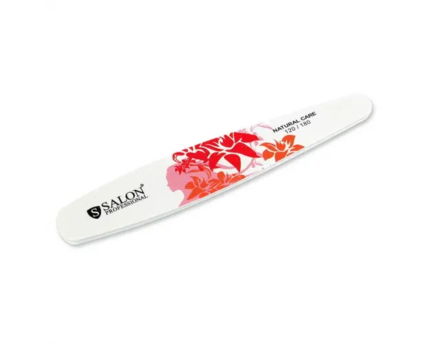 Pila profesionala pentru unghii Salon Professional, granulatie 120 180, tip banana, model floral