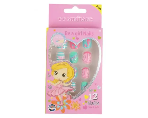 Set 12 Unghii False Pentru Copii, 114 Exotic