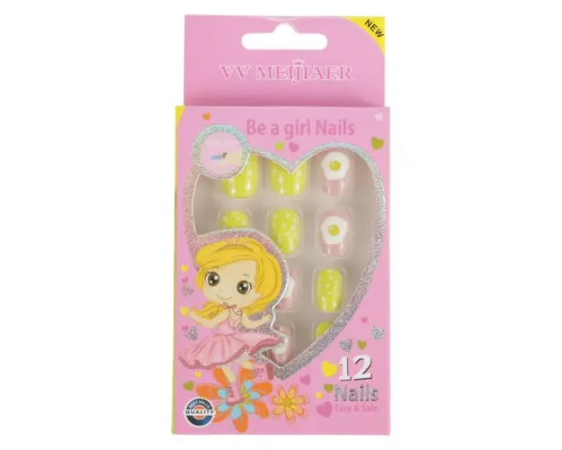 Set 12 Unghii False Pentru Copii, 60 Buline
