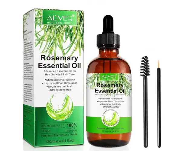 Ulei esential premium de Rozmarin 100% Natural pentru stimularea cresterii parului, genelor, sprancenelor sau unghiilor, Aliver 120 ml