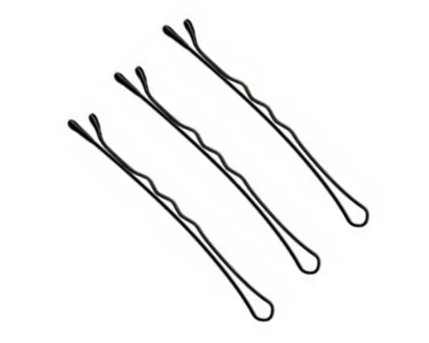 Agrafe Par Ondulate Negre - Prima Ball Pointed Hair Grips Waved 63 mm