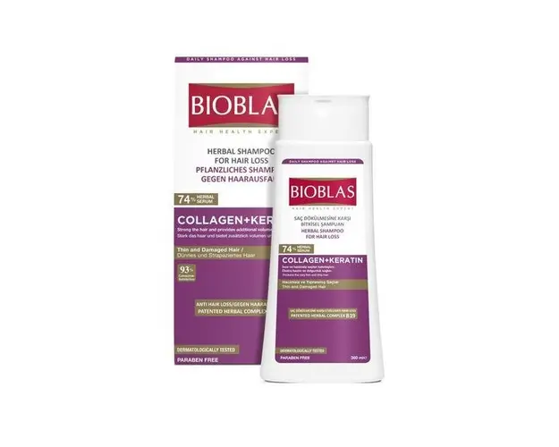 Sampon anticadere Bioblas colagen + keratina pentru par subtire, 360 ml