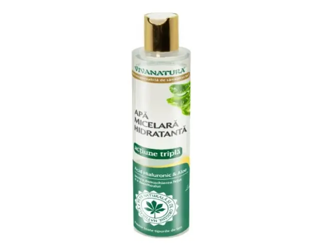 Apa Micelara Hidratanta cu Acid Hialuronic &amp; Aloe Viva Natura, 250 ml