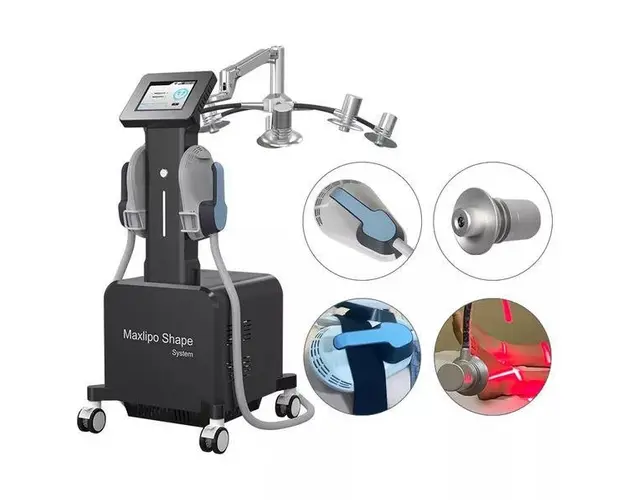 Aparat 2in1 Body Conturing Lipolaser 635nm Rotire 360⁰ si HiEMT Stimulare Musculara Electromagnetica, Reducere celulita, Tonifiere Remodelare 6DLIPO Maxlipo Shape B