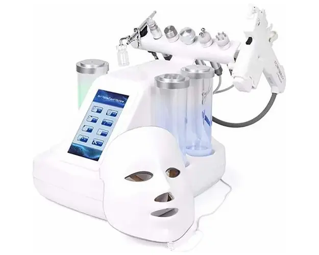 Aparat Cosmetic 8 in 1 Jet Hidroxigen Micro Bule Indepartare Puncte Negre, Dermoabraziune, Curatare, Hidratantare, Lifting Saloane, Indepartarea Acneei, Ultrasunete, RF Totulperfect