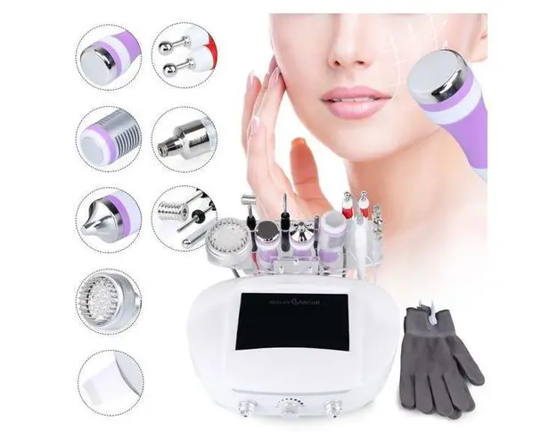 Aparat Cosmetic 9in1 TotulPerfect Profesional Diamond Micro-Dermabraziune, Lifting Ten Profesional Salon, RF Ultrasunete 3Mzh, Indepartare Puncte Negre, Skin Rejuvenation Ballerina 1809
