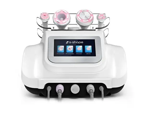 Aparat Cosmetic Biostimularea Faciala/Corporala S-SHAPE Ultrasunete + RF EMS + Electroporatie Vacuum + RF Face &amp; Body Double Body SYNERGY Effect Profesional Salon SB
