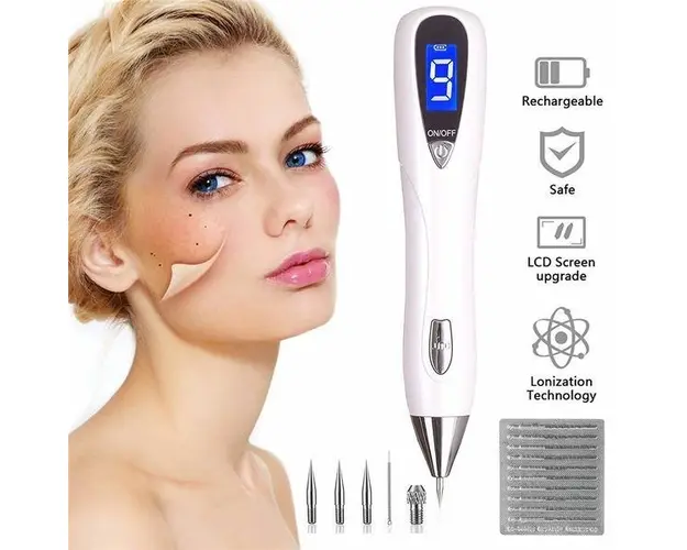 Aparat Cosmetic Plasma Indepartarea Petelor, Alunitelor, Pistruilor, Ecran LCD, Antiacnee Mole Removal Alb