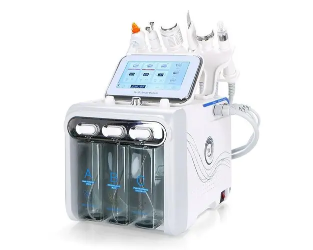 Aparat Cosmetic Profesional 6in1 H2 O2 Jet Hidroxigen Micro Bule Indepartare Puncte Negre, Dermoabraziune, Curatare, Hidratantare, Lifting Saloane, Indepartarea Acneei, Ultrasunete, RF 203