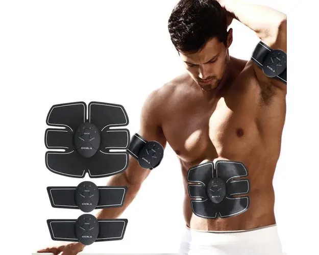 Aparat EMS Masaj Totulperfect, Tonifiere Abs Corp, Electrostimulare musculara, Indepartare celulita, Slabire, Trainer Liftig Negru Power Incarcare USB