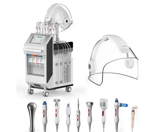Aparat Profesional 10in1 Hidradermabraziune, Ciocan Rece, Oxigen Jet Peeling, Ultrasunete, Curatare, Hidratantare, Indepartarea Acneei, Spatula Space Oxigen