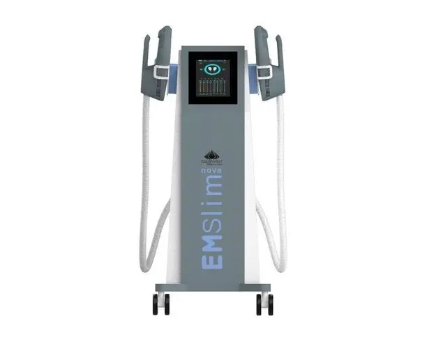 Aparat Tesla EMS Sculpt HI-EMT si RF Remodelare corporala, Creare Masa Musculara, Tonifiere Abdomen, 2 Manipuli,Slabire intensiva, Body shaping EMS NEO2