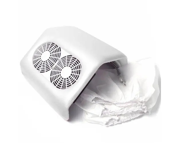 Aspirator - Colector Praf pentru unghii Profesional Alb Perfect cu 2 Ventilatoare