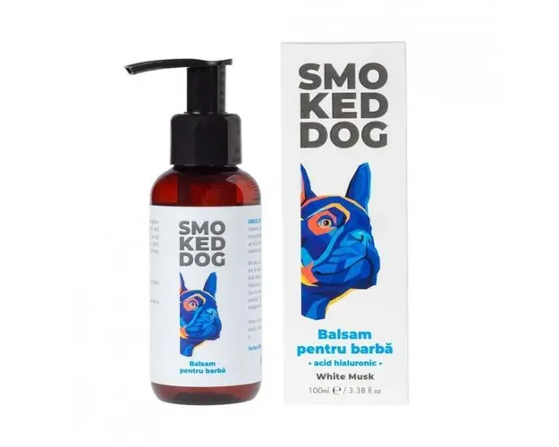 Balsam de Barba, Smoked Dog, cu acid hialuronic si miros White Musk, 100ml
