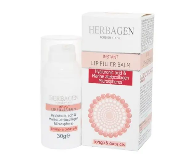 Balsam de Buze Filler cu Sfere de Acid Hialuronic si Colagen Marin Herbagen, 30g