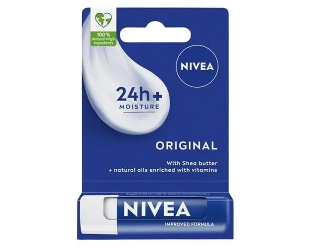 Balsam de Buze Hranitor Original - Nivea Lip Care with Shea Butter &amp; Naturals Oils, 4,8 g