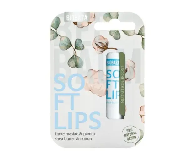 Balsam de Buze pentru Protectie Solara cu Unt de Shea si Bumbac - Biobaza Soft Lips, 4.5 g