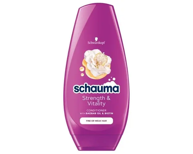 Balsam Fortifiant pentru Par Fragil sau cu Fir Subtire - Schwarzkopf Schauma Strength &amp; Vitality Conditioner for Fine or Weak Hair, 250 ml