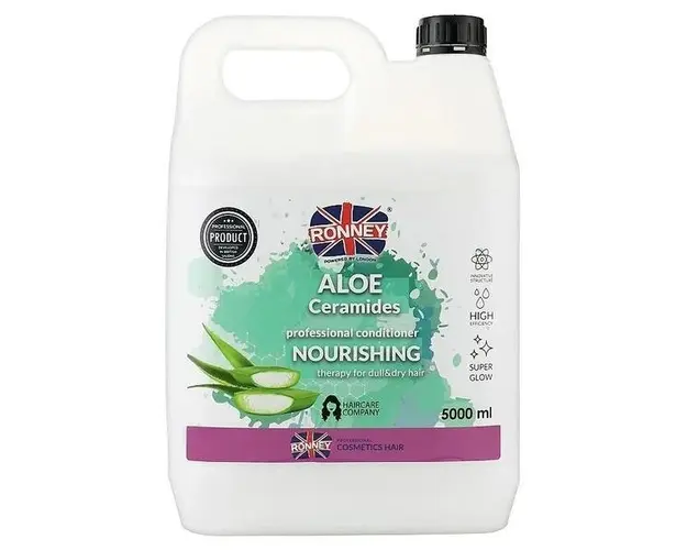 Balsam hranitor si nutritiv Aloe Ceramides Ronney, pentru par fragil si uscat 5000 ml