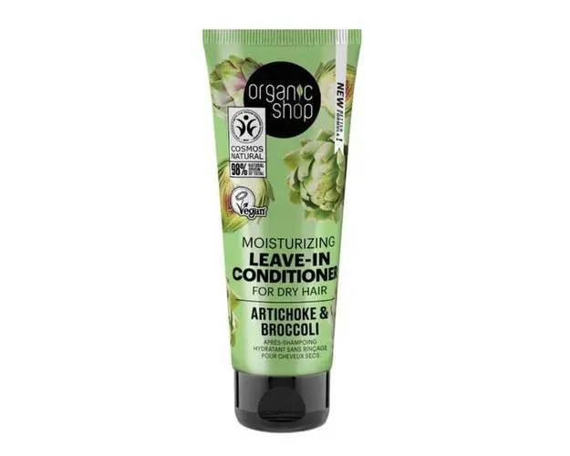 Balsam Leave-In pentru Hidratant pentru Par Uscat - Organic Shop Moisturizing Leave-In Conditione Artichoke &amp; Broccoli, 75 ml