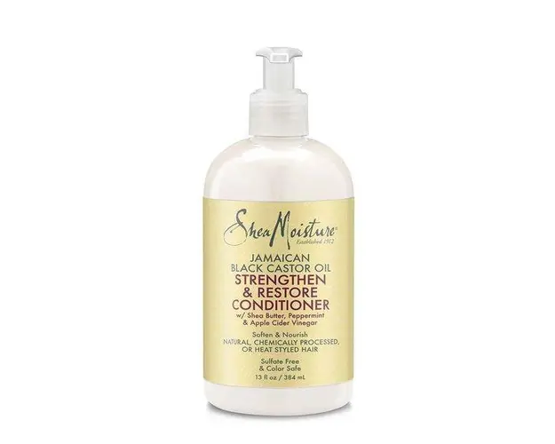 Balsam pentru intarirea si repararea firului cu ulei de ricin negru, Shea Moisture, 384 ml