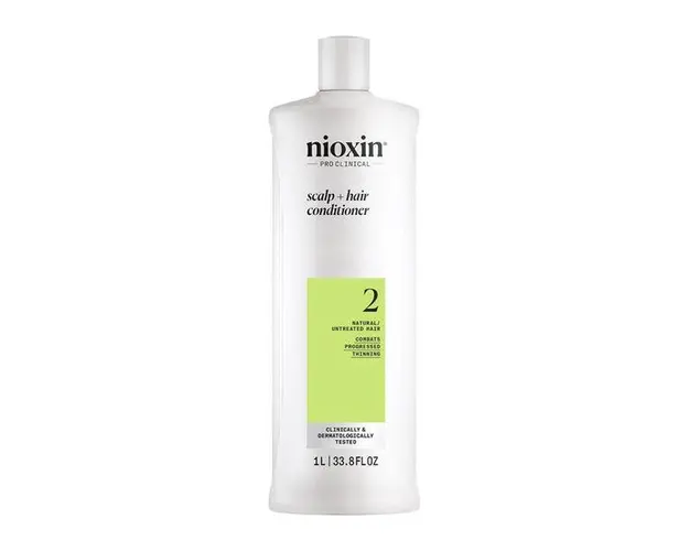 Balsam Profesional Fortifiant Impotriva Ruperii pentru Par Natural Afectat de Subtiere Avansata - Nioxin System 2 Scalp + Hair Conditioner, 1000 ml