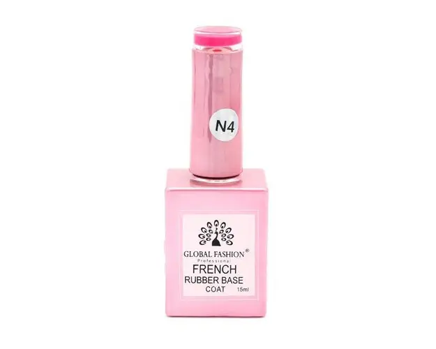 Baza Rubber Base Coat, French Neon, Global Fashion, 15 ml, Roz 04