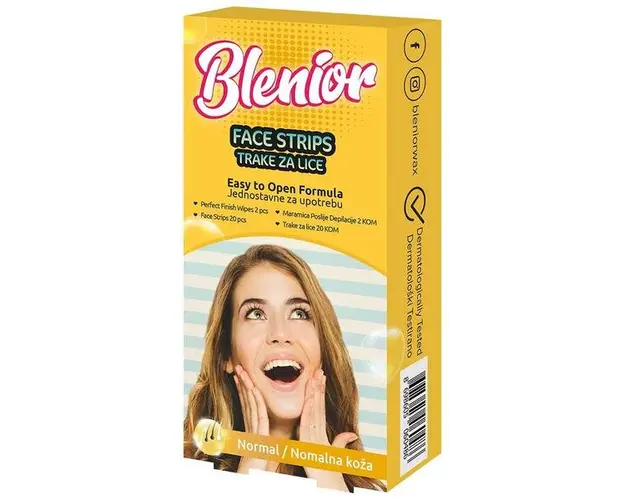 Benzi Depilatoare cu Ceara Rece pentru Fata Blenior, 20 buc