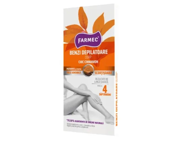 Benzi Depilatoare pentru Corp cu Scortisoara Farmec Chic Cinnamon, 16buc