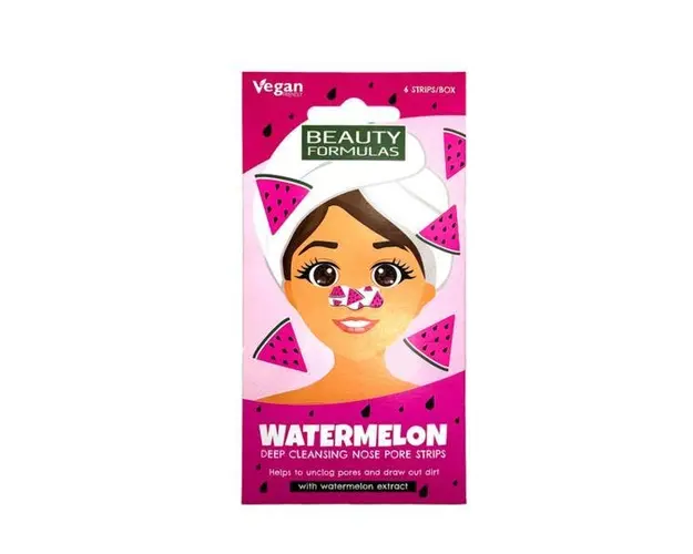 Benzi vegane cu extract de pepene rosu pentru curatarea porilor de pe nas, 6 buc. Beauty Formulas