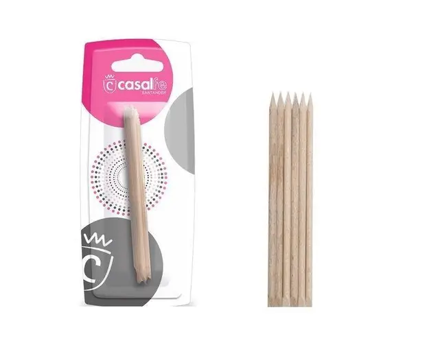 Betisoare pentru manichiura din lemn Casalfe 551, 6buc