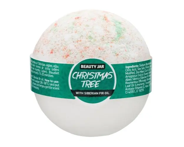 Bila de Baie cu Vitamina E si Ulei de brad - Beauty Jar Christmas Tree, 150 g