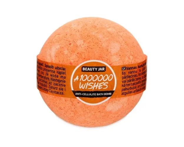 Bila de Baie Efervescenta cu Parfum de Portocale Siciliene, Ulei de Migdale si Vitamina E A 1000000 Wishes Anti-Cellulite Bath Bomb Beauty Jar, 150 g