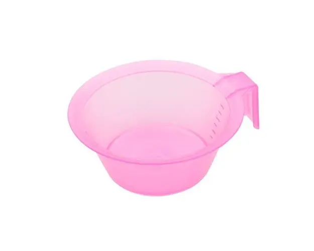Bol gradat cu maner pentru vopsea de par, roz transparent